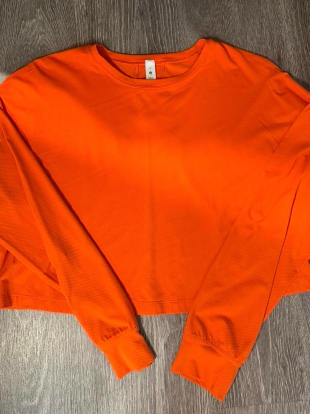 Lululemon Coral/Orange Long Sleeve Crop Top